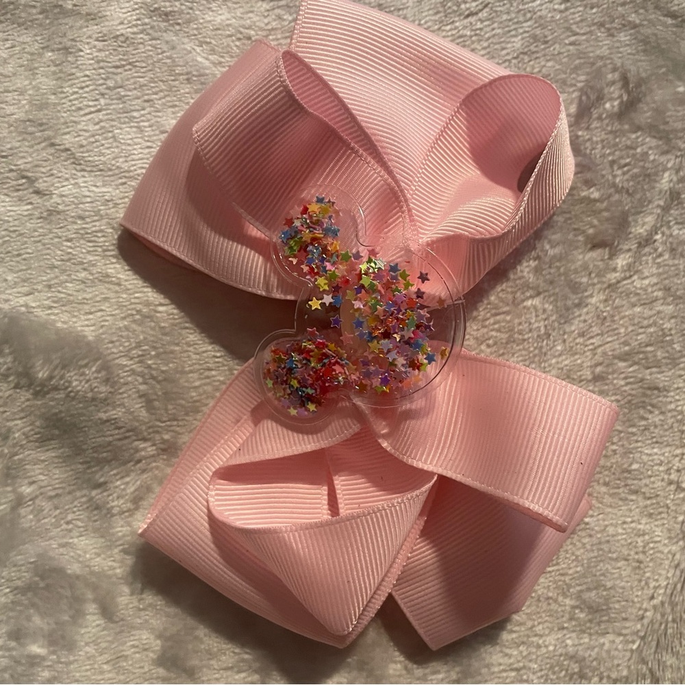 Pink Star-Embellished Kids Hair Bow